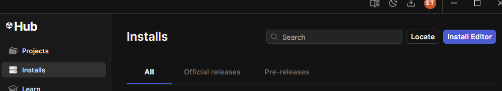 Unity Hub install