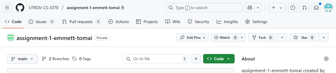 New repo page